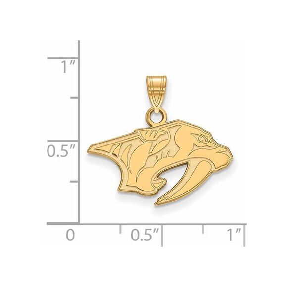 SS 14k Yellow Gold Plated NHL Nashville Predators Small Pendant